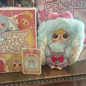 Baby Three Macaron Cute Little Bunny V2 Blue